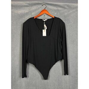 Good American Black Long Sleeve Bodysuit